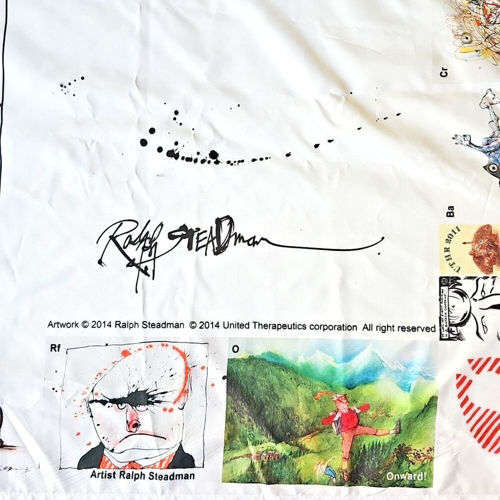 Ralph Steadman Gonzo Art Periodic Tablecloth Of UT Elements Pharmaceutical Promo